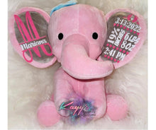 Load image into Gallery viewer, Birth Announcement Stuffed Elephant
